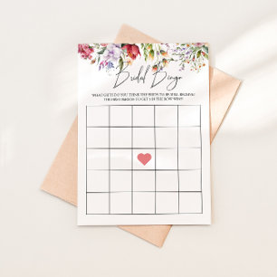Bridal Bingo Floral Bridal Shower Game Card