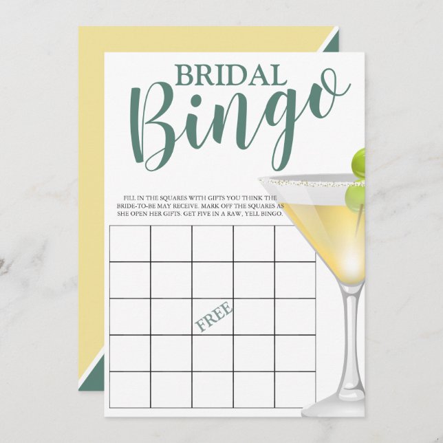 Bridal Bingo Funny Elegant Bridal Shower Invitation (Front/Back)