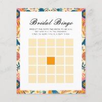 Bridal Bingo Mexican Floral Bridal Shower Game