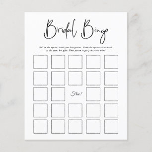 Bridal Bingo Minimalist Bridal Shower Game
