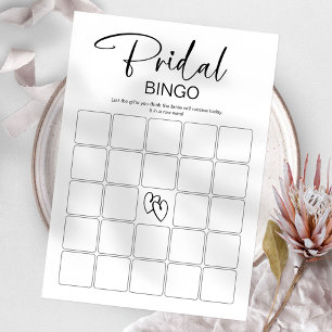 Bridal Bingo Minimalist Bridal Shower Game  Invitation
