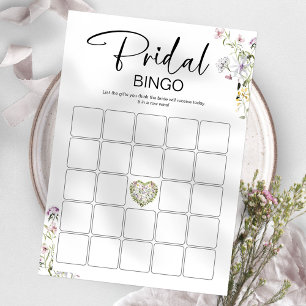 Bridal Bingo Wildflower Bridal Shower Game  Invitation