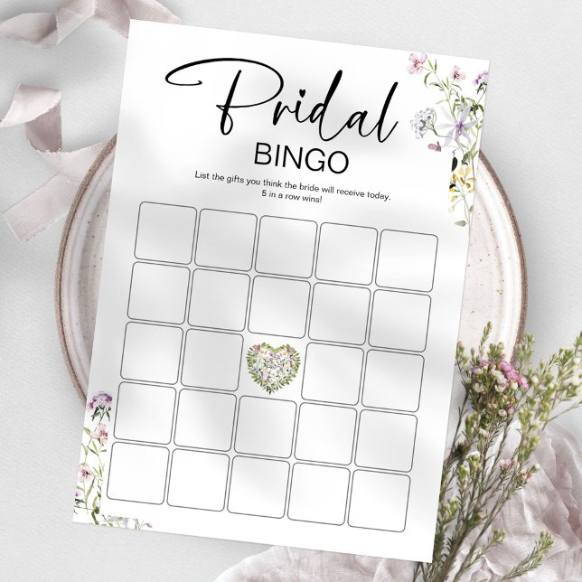 Bridal Bingo Wildflower Bridal Shower Game  Invitation (Creator Uploaded)