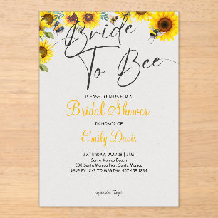 Bridal Bliss: Bride to Be  Acrylic Invitations