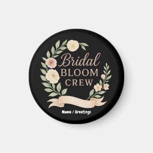 Bridal Bloom Crew Floral Bachelorette Party Design Magnet