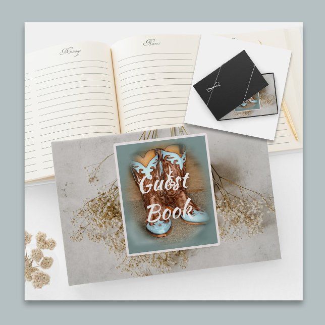 Bridal Boots and Dried Flowers Guest Book (Creator Uploaded)