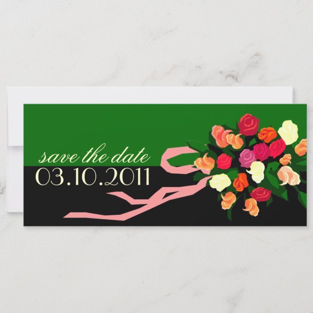 Bridal Bouquet Save the Date Announcement (Front)