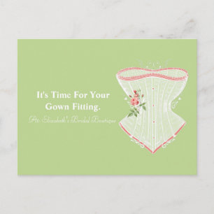 Bridal Boutique Gown Fitting Appointment Reminder Postcard