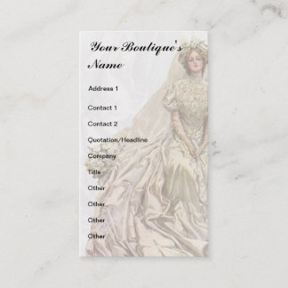 Bridal Boutique, Wedding Dress, Seamstress Business Card