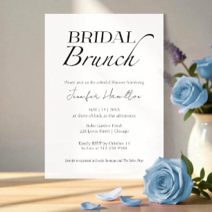Bridal Brunch   Black & White Bridal Shower Invitation