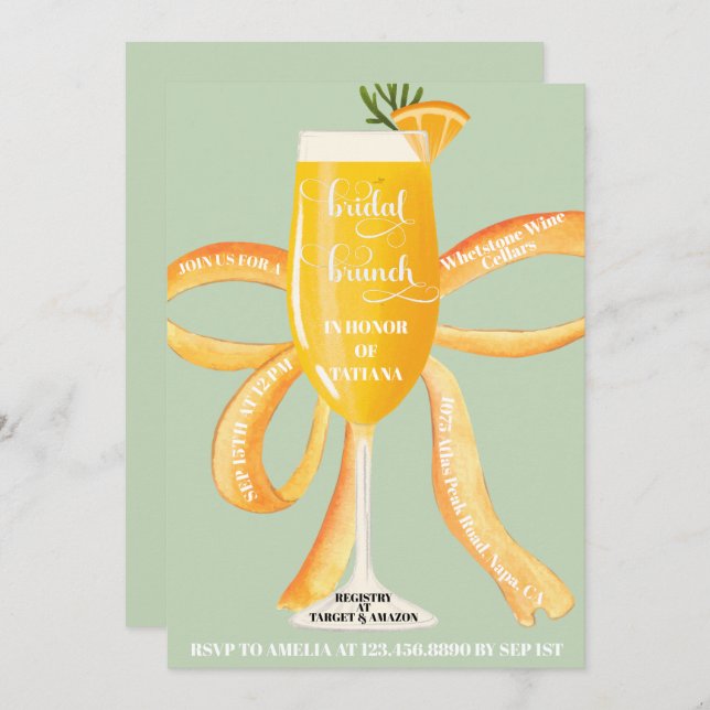 Bridal Brunch Bridal Shower Invitation (Front/Back)