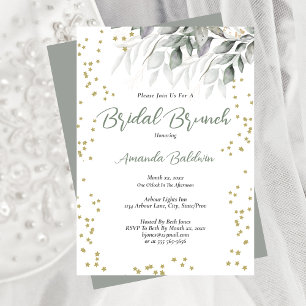 Bridal Brunch Gold Stars  Invitation