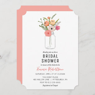 Bridal Brunch Peony Bouquet Shower invitation
