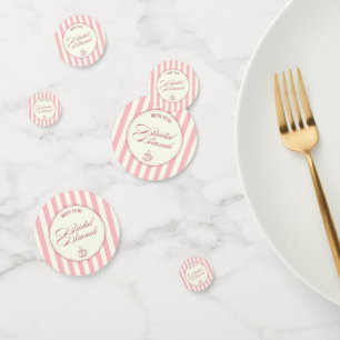 Bridal Brunch Pink Stripes Vintage Cafe Wedding Confetti