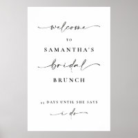 Bridal Brunch Welcome Sign Decor Minimal Poster