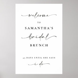 Bridal Brunch Welcome Sign Decor Minimal Poster