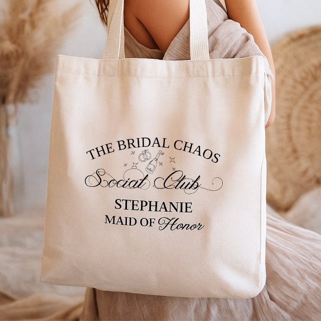 Bridal Chaos Social Club,Personalised Boho Bridal  Tote Bag (Creator Uploaded)