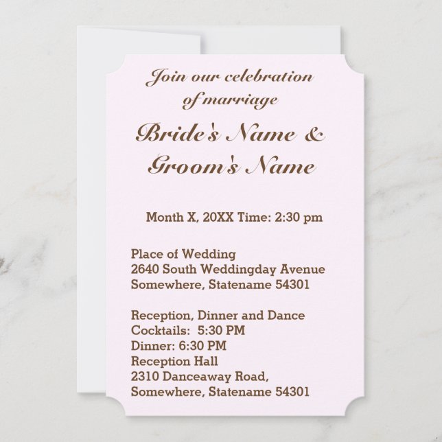 Bridal Couple Silhouette Heart in Sand Wedding Invitation (Front)