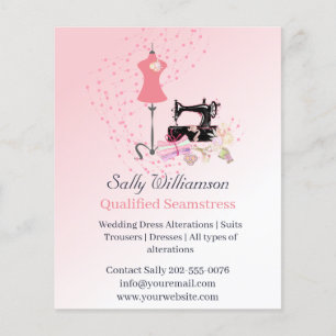 Bridal Dress Alterations Pink Advertising Flyer