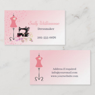 Bridal Dress Alterations Pink Business Card