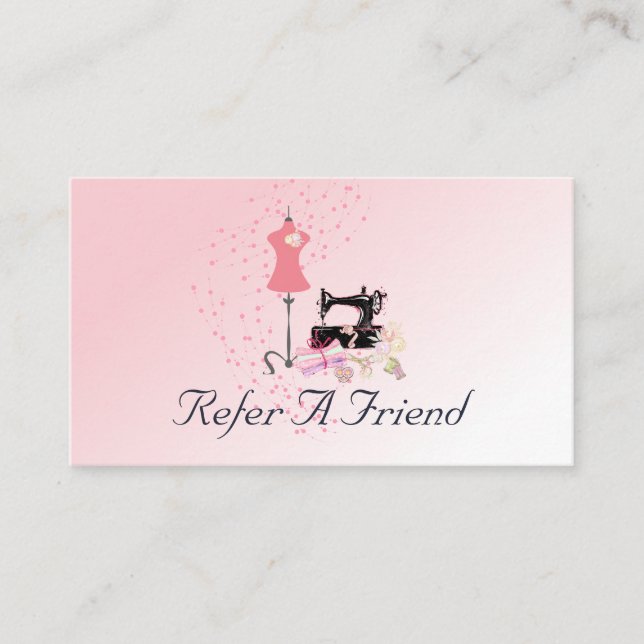 Bridal Dress Alterations Pink  Referral Card (Front)
