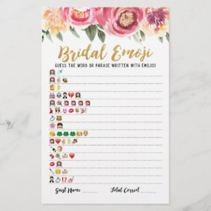 Bridal emoji game with Answers Bridal shower game
