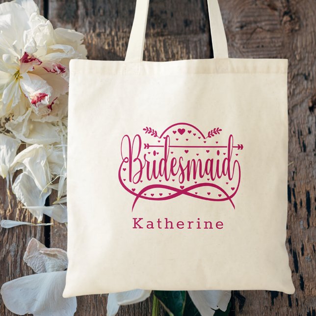 Bridal Favour Bridesmaid Simple Elegant Classy Pin Tote Bag (Creator Uploaded)