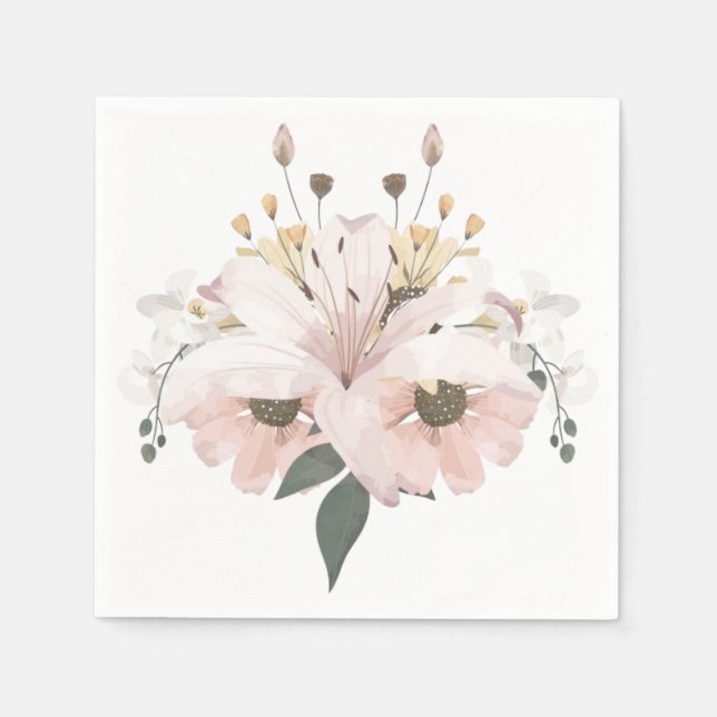 Bridal floral napkin (Front)