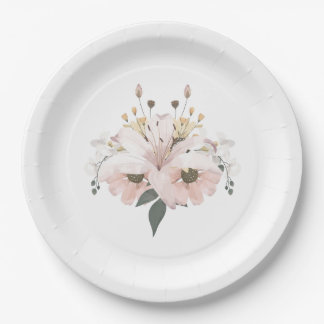 Bridal Floral Paper Plate