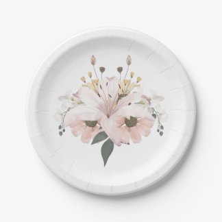 Bridal Floral Paper Plate