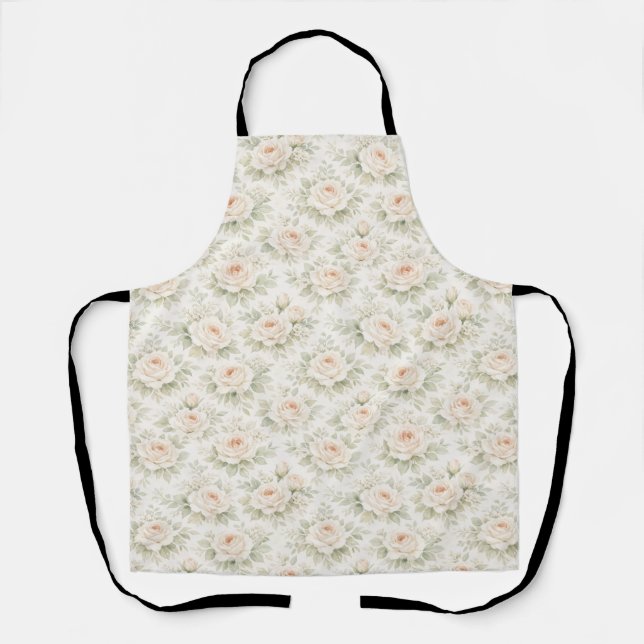 Bridal Floral Pattern Apron (Front)