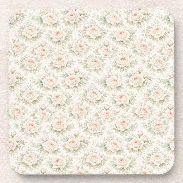 Bridal Floral Pattern Coaster (Front)