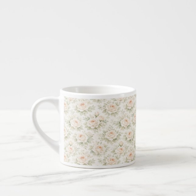 Bridal Floral Pattern Espresso Cup (Left)
