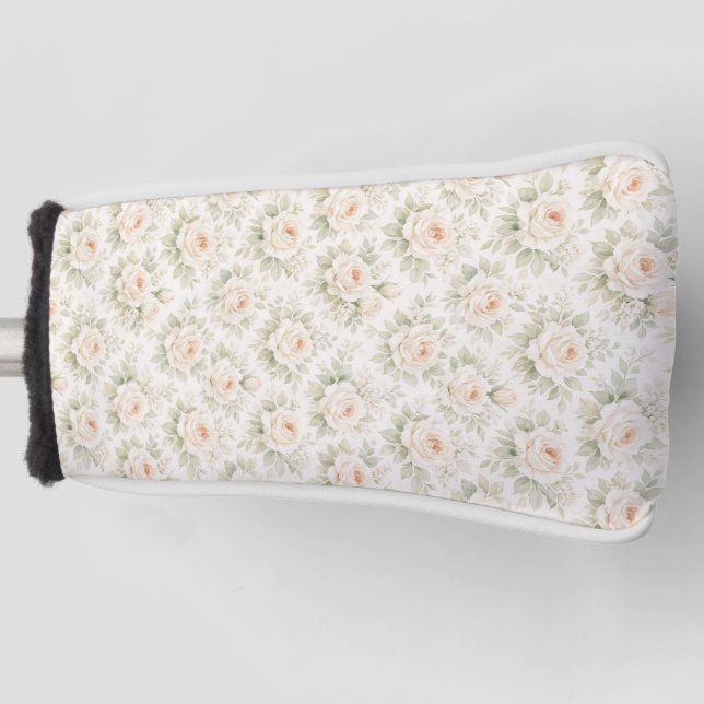 Bridal Floral Pattern Golf Head Cover (Front)