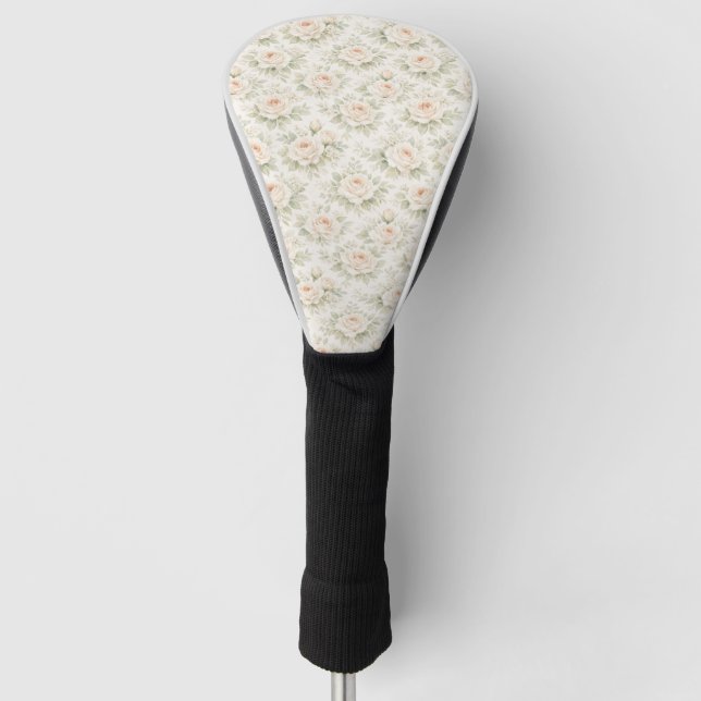Bridal Floral Pattern Golf Head Cover (Front)