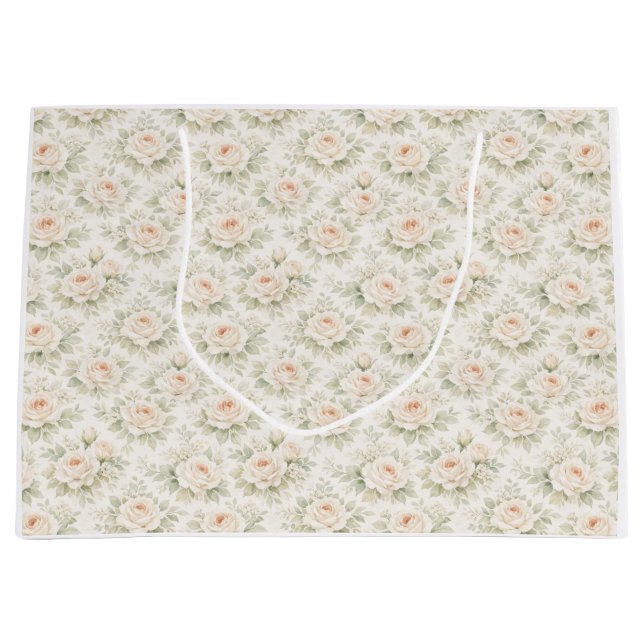 Bridal Floral Pattern Large Gift Bag (Front)