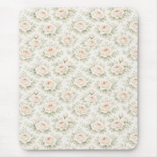 Bridal Floral Pattern Mouse Pad (Front)