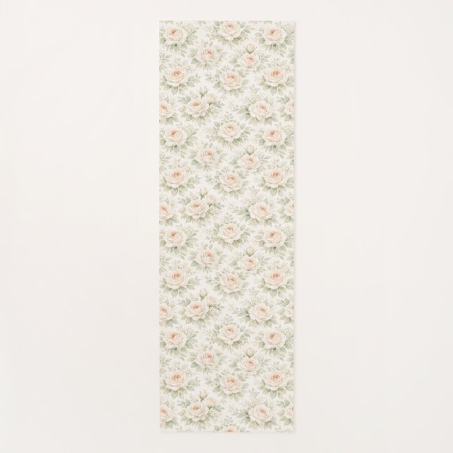 Bridal Floral Pattern Yoga Mat (Front)