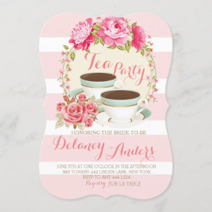 Bridal Floral Tea Party Invitations