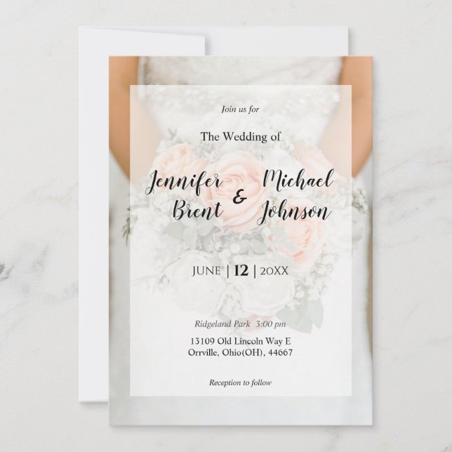 Bridal floral wedding invitation (Front)
