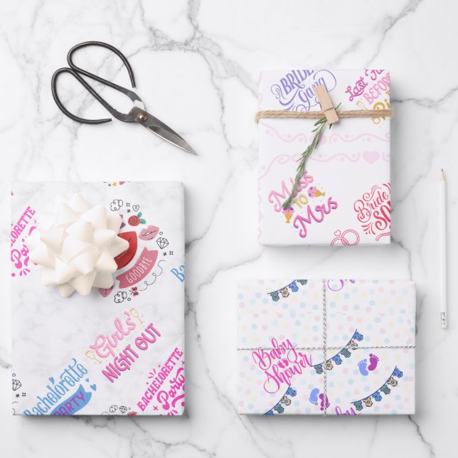 Bridal Future Pack Wrap Wrapping Paper Sheets (Front)