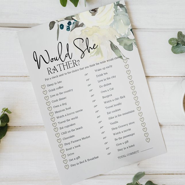 Bridal Game Would She Rather Ivory White  (Creator Uploaded)