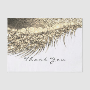 Bridal Gold Glitter Thank You Eyes Metal White Tissue Paper