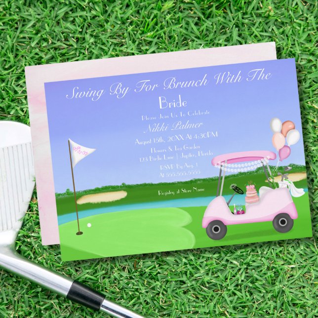 Bridal Golf Cart Bridal Shower Brunch Party Invitation (Creator Uploaded)