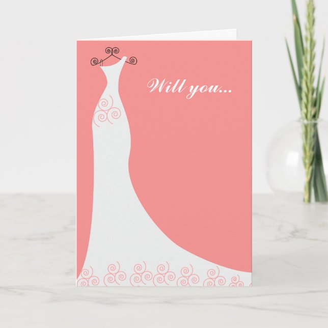 Bridal Gown Custom Bridesmaid Invitation (Front)