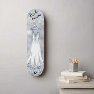 Bridal Gown in Distressed Grey and White Dd Brand Skateboard
