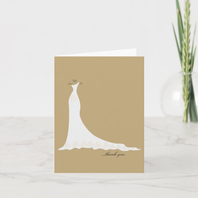 Bridal Gown Thank You Notes {Gold} (Front)