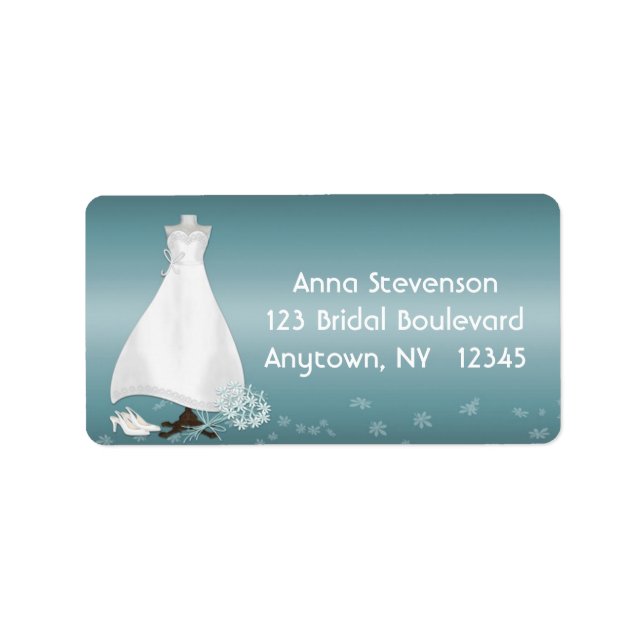 Bridal Gown Turquoise Label (Front)