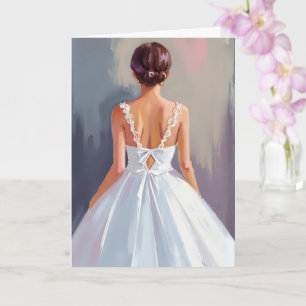 Bridal Gown White Lace Dress Watercolor Card