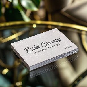 Bridal Grooming Elegant Grey Soft Glitter Business Card